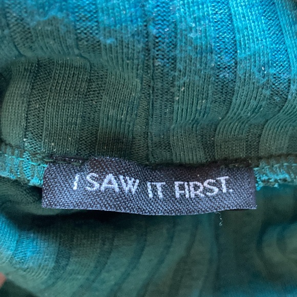 Emerald green mini dress body con with turtleneck - Picture 4 of 5